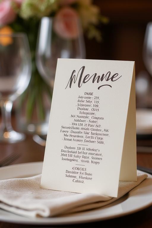 Hand-lettered event menu design